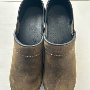 Sanita Olive (Brown) Leather Mules